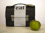 Antique Lunch Box with a Chalky Finish Stripe